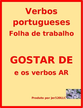 Preview of Gostar de AR Verbs in Portuguese Verbos AR Worksheet 1