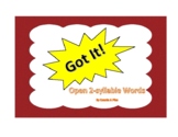 Got It! Open 2-Syllable Words Game