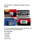 Got Phonics?  Read and Create License Plates