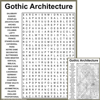 Preview of Gothic Architecture Word Search