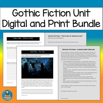 Preview of Gothic Fiction Unit Digital and Print Bundle
