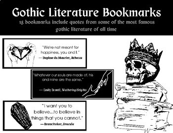Preview of Gothic Literature Bookmarks | Enjoy Gothic Lit Quotes in Any Book You're Reading