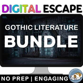 Preview of Gothic Literature Digital Escape Room Review Game Activity Bundle
