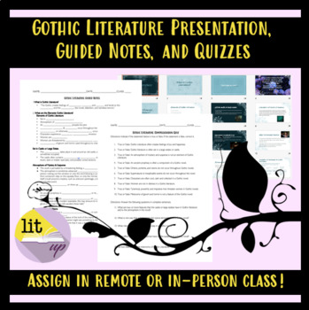 Preview of Gothic Literature Presentation, Guided Notes, & Quiz (Remote & in-person)