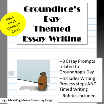 Preview of Groundhog's Day Themed Essay Writing, w Rubrics & Printables