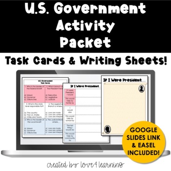 Preview of U.S. Government Activity Pack [GOOGLE SLIDES LINK & EASEL]