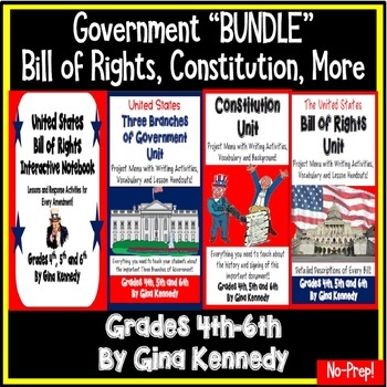 Preview of Government Projects, Constitution, 3 Branches of Government, BUNDLE!