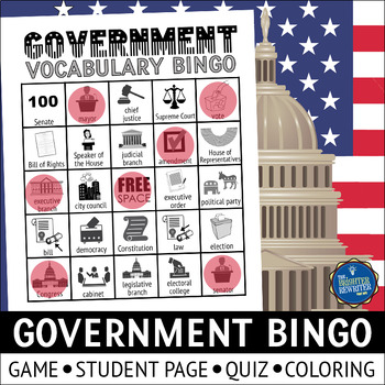 Preview of Branches of Government Bingo Game
