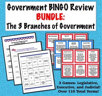 Preview of Government Bingo Bundle: Three Branches of Government