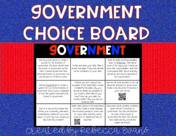 Preview of Government Choice Board