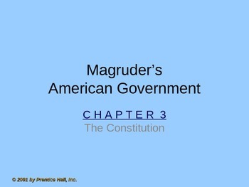 Preview of Government: Chp 3 The Constitution PPT
