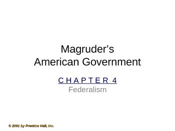 Preview of Government: Chp 4 Federalism PPT