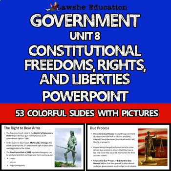 Preview of Government Constitutional Freedom Rights & Liberties PowerPoint Class Discussion
