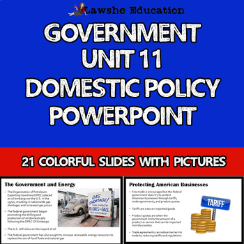 Preview of Government: Domestic Policy PowerPoint Class Discussion