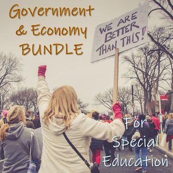Preview of Government & Economic Systems BUNDLE for Special Education PRINT AND DIGITAL