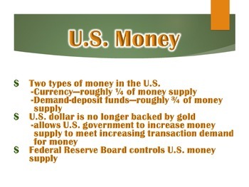 Money PowerPoint Presentation (Economics / Government) by High Altitude ...