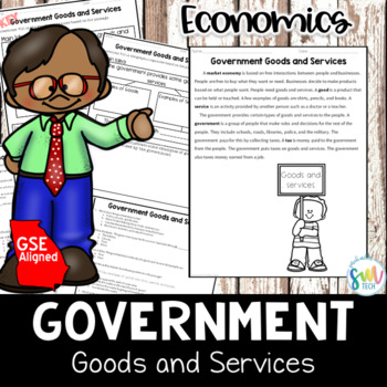 Preview of Government Goods and Services Reading Packet (SS3E2) GSE Aligned NO PREP!