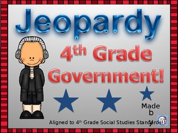 Preview of Government Jeopardy Game for 4th Grade Social Studies