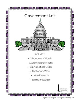 Preview of Government - Language Activities