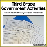 3rd Grade Government Reading Passages and Activities