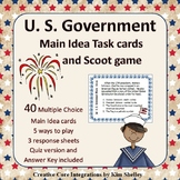 Government Main Idea Task Card and Scoot