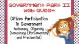 Government Part II Web Quest, Citizen Participation, Dista