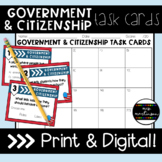 Government and Citizenship Task Cards | Print and Digital 