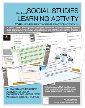 Preview of Government Systems Learning Activity: GOVERNMENT 01 (Canadian Curriculum)