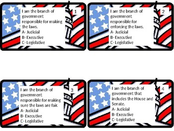 Preview of Government Task Cards