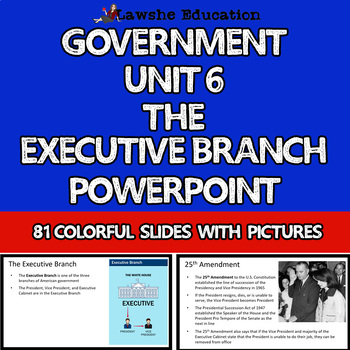 Preview of Government: The Executive Branch PowerPoint Class Discussion