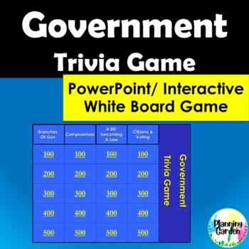 Preview of Government Trivia Game: Power Point & Interactive Whiteboard