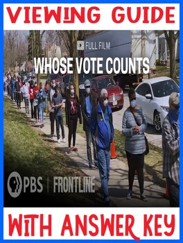 Preview of Government US History PBS FRONTLINE Whose Vote Counts Video Guide with KEY