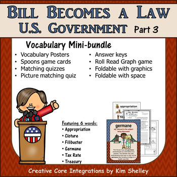 Preview of Government Vocabulary Mini-Set Bill Becomes a Law 3