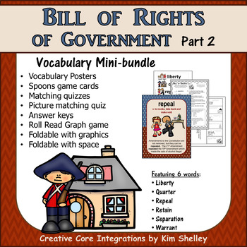 Preview of Government Vocabulary Mini-Set Bill of Rights 2