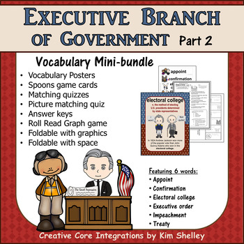 Preview of Government Vocabulary Mini-Set Executive 2