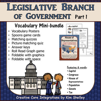 Preview of Government Vocabulary Mini-Set Legislative Branch Part 1