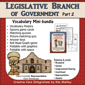 Preview of Government Vocabulary Mini-Set: Legislative Branch Part 2