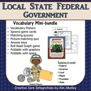 Preview of Government Vocabulary Mini-Set Levels of Government