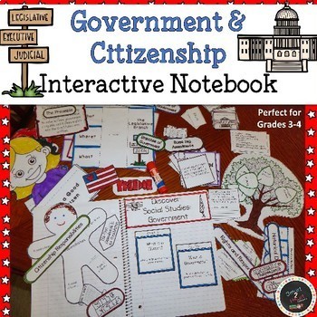 Preview of Government and Citizenship Interactive Notebook Unit
