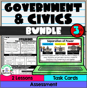 Preview of Government and Civics Bundle: Lessons, Activities, Test - SS3CG1 and SS3CG2