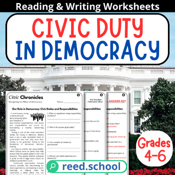 Preview of Government and Civics: Civic Duties and Responsibilities Intro Lesson Grades 4-6