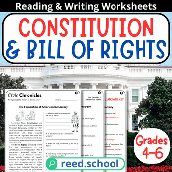 Preview of Government and Civics: The Constitution and Bill of Rights Lesson for Grades 4-6