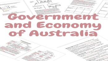 Preview of Government and Economy of Australia- fillable notes, definitions and presentatio