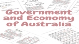 Government and Economy of Australia- fillable notes, defin