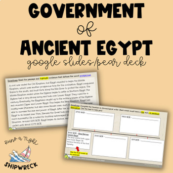 Preview of Government of Ancient Egypt Interactive Google Slides Pear Deck