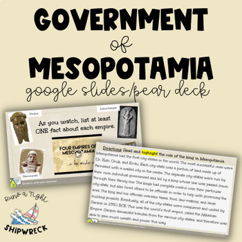 Preview of Government of Ancient Mesopotamia Interactive Pear Deck Google Slides