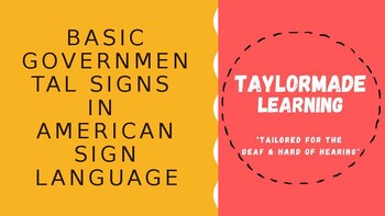 Preview of Government related signs in ASL--PpT Slideshow