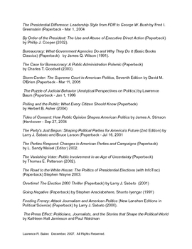 Preview of GOV/Poli Sci Independent Reading List -- 45 current titles!