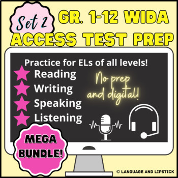 Preview of Gr. 1-12 WIDA ACCESS 2.0 ESL Test Prep Bundle: Set 2