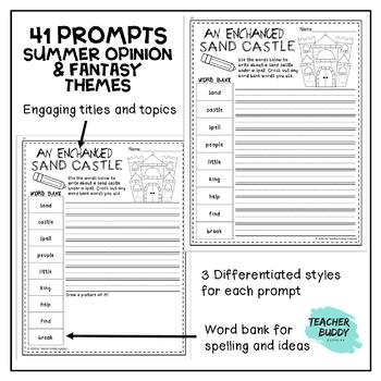 gr 1 4 summer creative writing prompts no prep worksheets differentiated